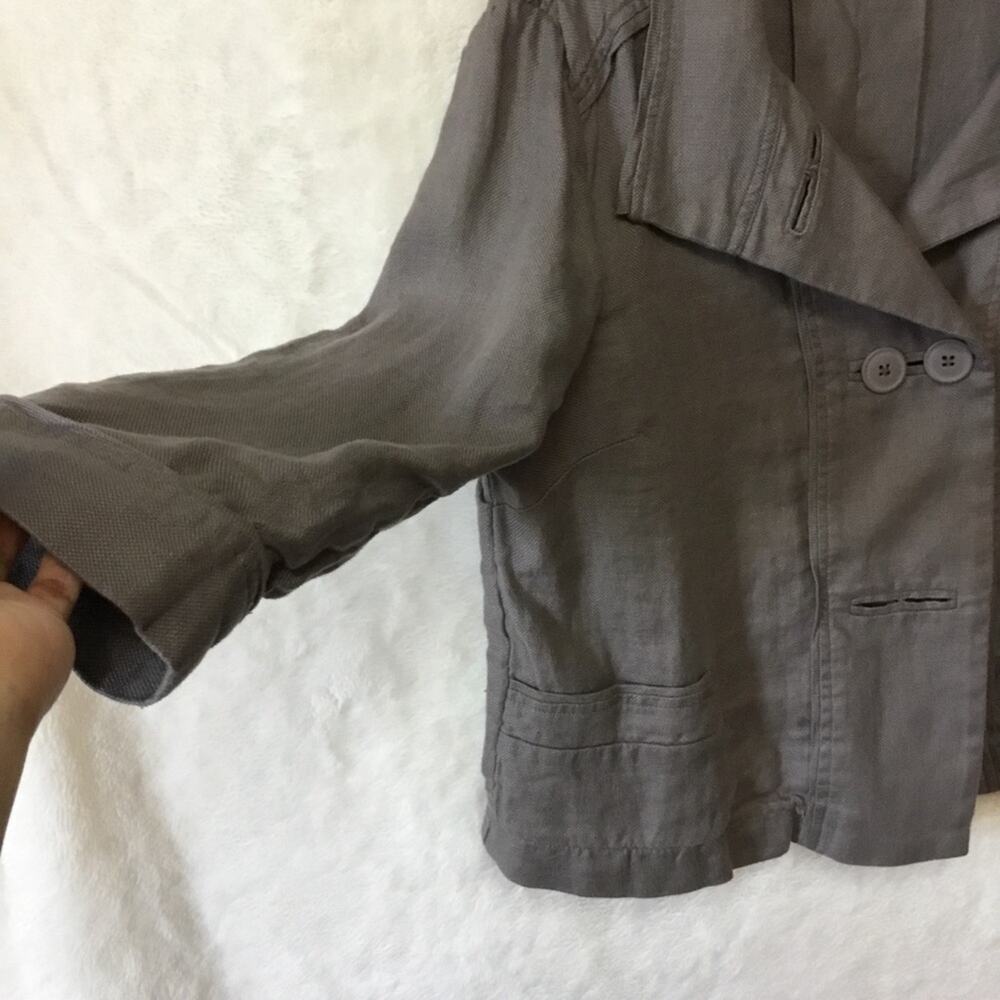 Coldwater Creek Gray Linen Jacket - Picture 4 of 7